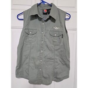 Vtg Mickey Unlimited Disney Mickey Mouse Gray Vest M Jerry Leigh Shirt Top